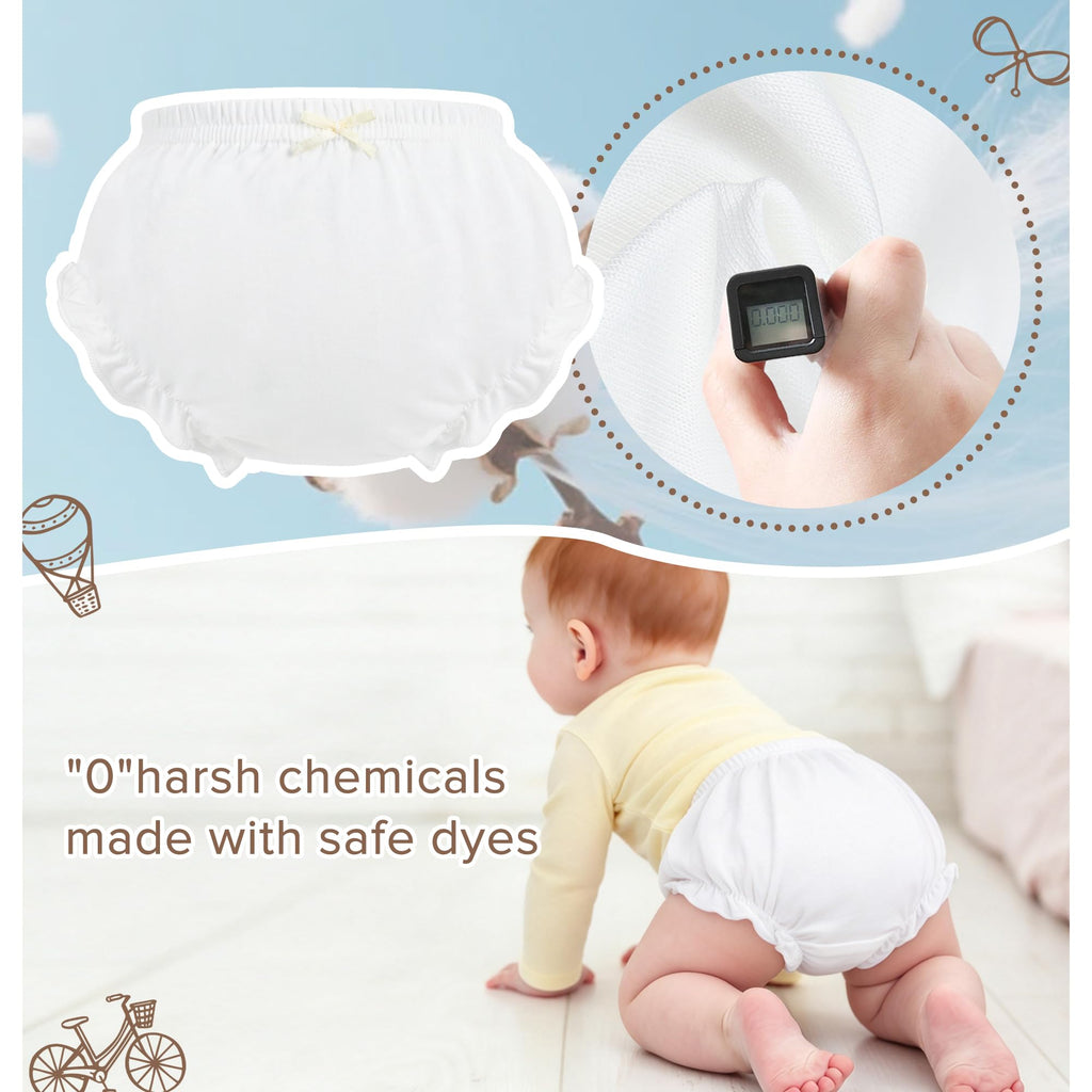 Pack Baby Boys Ruffle Girls Diaper Covers Bloomer Cotton Basic White Shorts Underwear