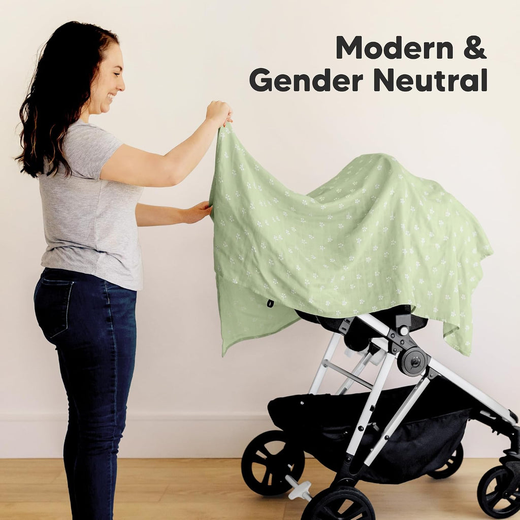 4pk Muslin Swaddle Blankets for Boys, Girls, Newborn Swaddles (Wild Bloom)