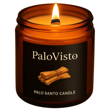 Palo Santo | Natural Coconut Wax Candle | Authentic Peruvian Palo Santo | Paraffin-Free | Crackling Wood