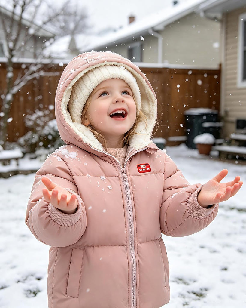 Baby Toddler Hooded Winter Coat Fleece Lined Puffer Jacket