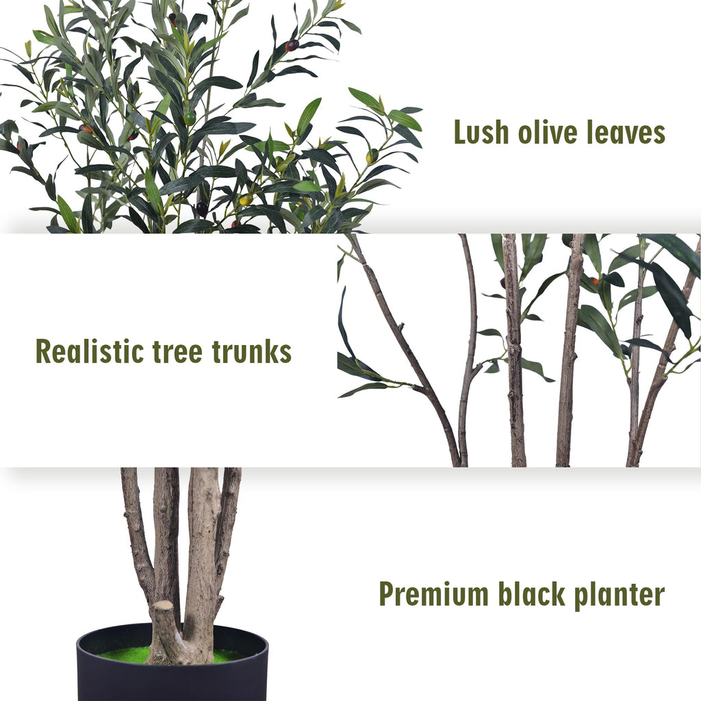 Artificial Olive Tree 6ft Fake Plants Lush Leaves Aesthetic Decor