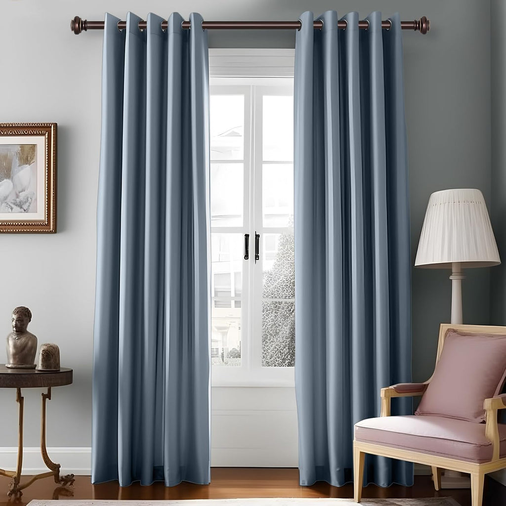 Heavy Duty Curtain Rods for Windows 28 to 48 Inches, Bronze Curtain Rods with Classic Finials