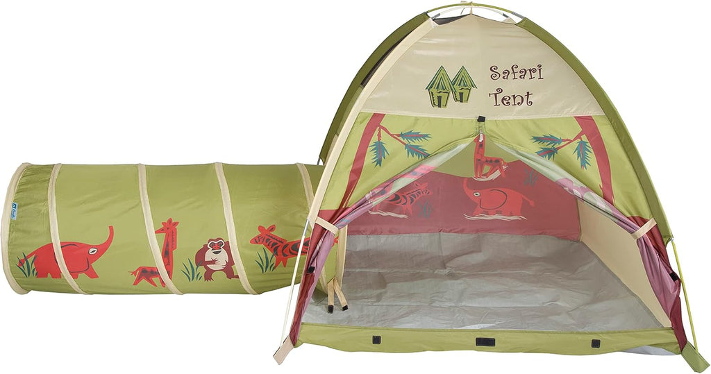 Kids Safari Fun Dome Tent Crawl Tunnel Combo Indoor / Outdoor Fun,Multicolor