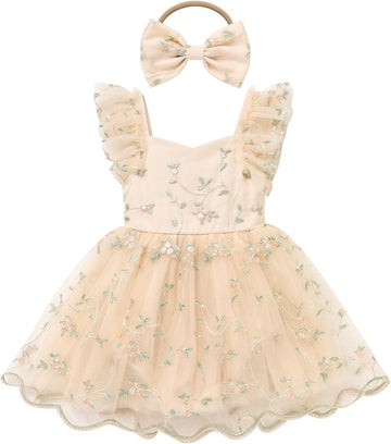 Baby Flower Girl Dress, Lace Romper for Birthday Baptism Dresses