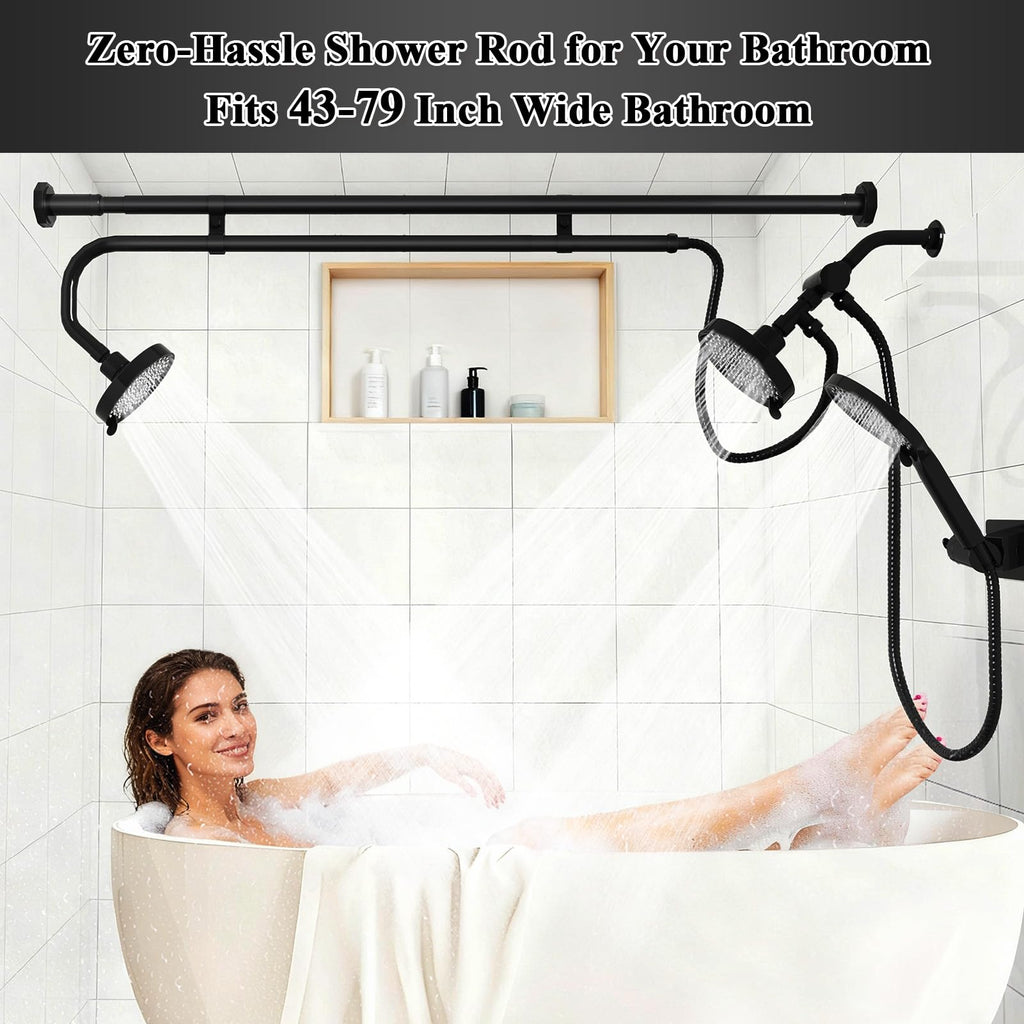 Tandem Shower Head, Dual Shower Head with Handheld for Two People