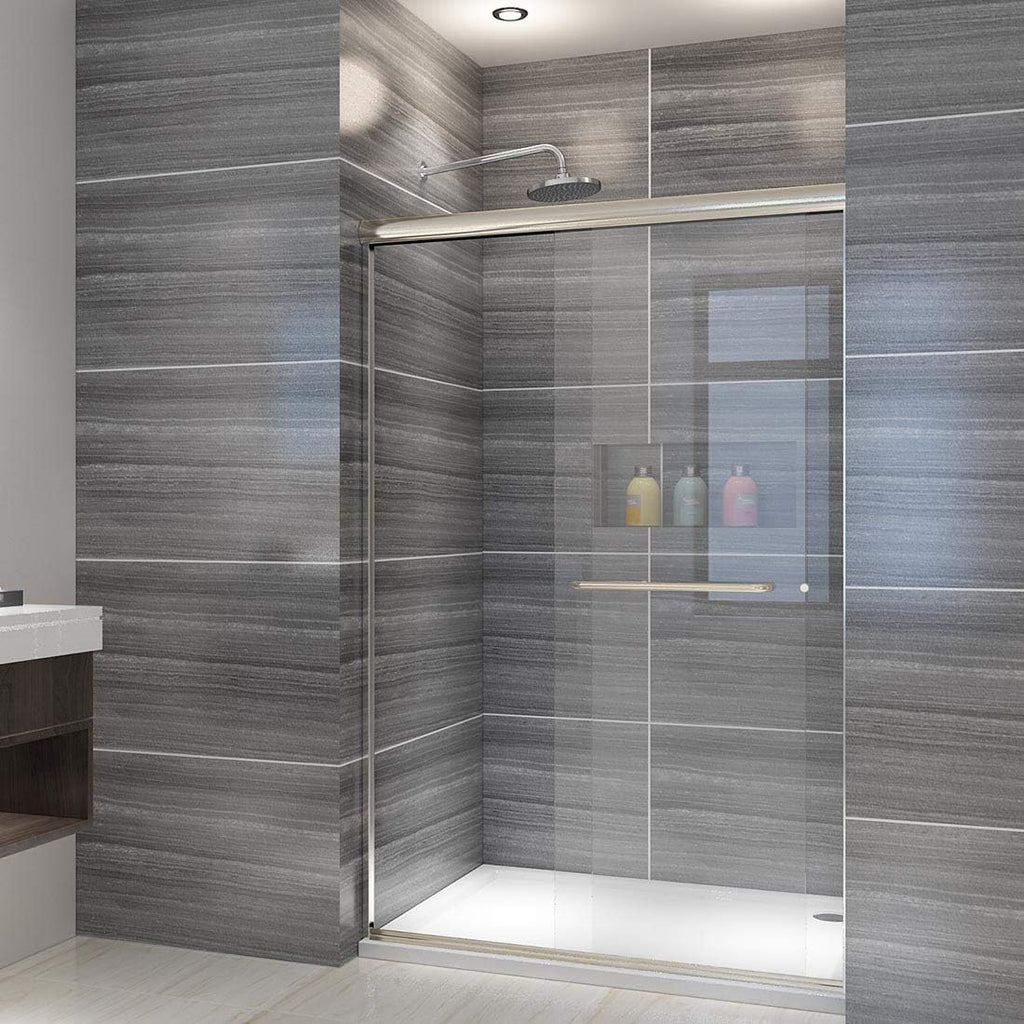 Showers 46.5 in.- 48 in. W x 72 in. H, Semi-Frameless 2 Bypass Sliding Shower Doors