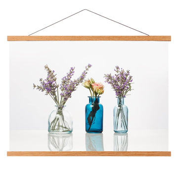 Magnetic Poster Hanger Frame, 52x20 52x32 52x36 Teak Wood Magnet Poster Frame for Posters, Prints, Photos, Pictures