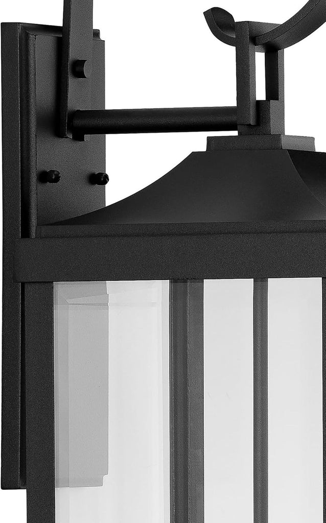 Gibbes Street 3-Light Outdoor Wall Lantern with Clear Beveled Glass - Textured Black