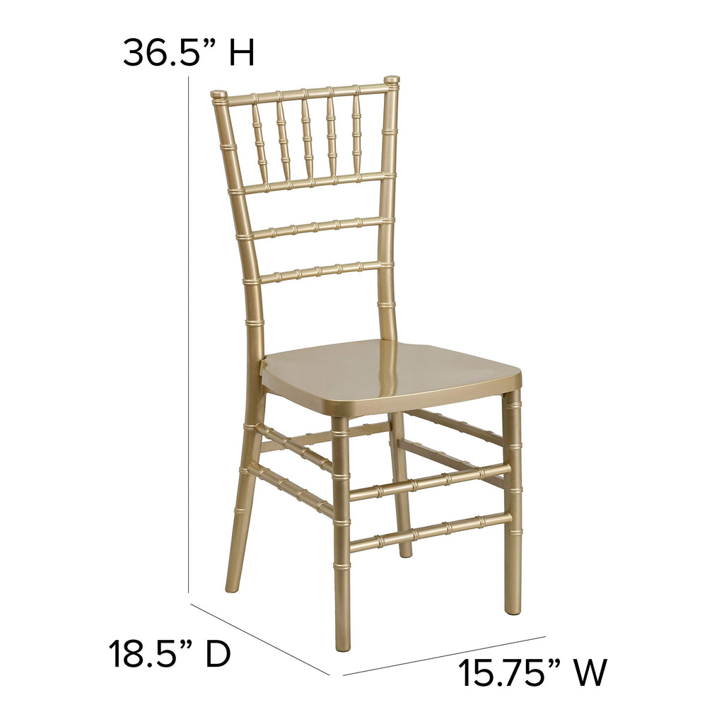Gold Resin Ballroom Chair, 2-Pack