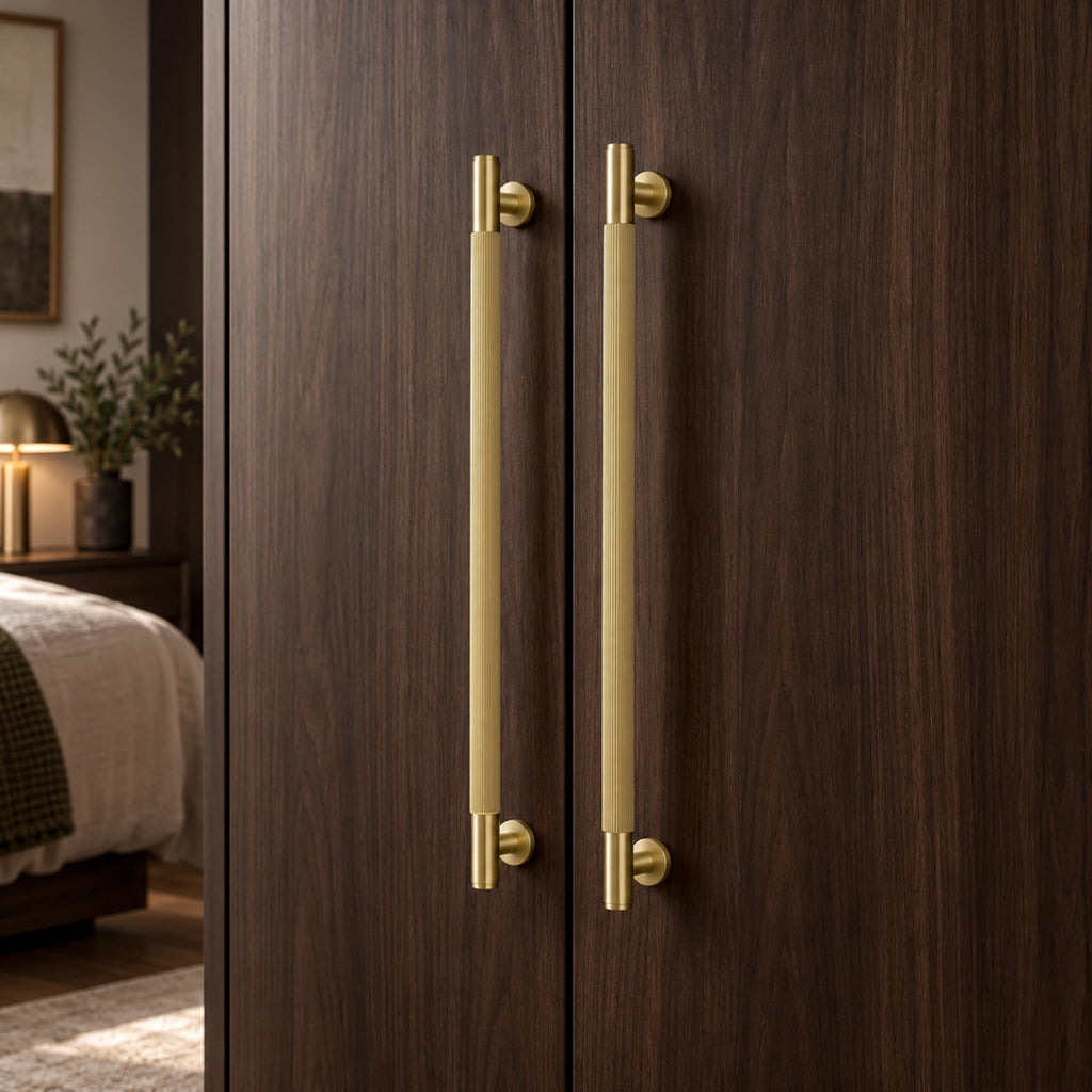 Solid Brass Extra Long Cabinet Pulls, 12-3/5-Inch Handles
