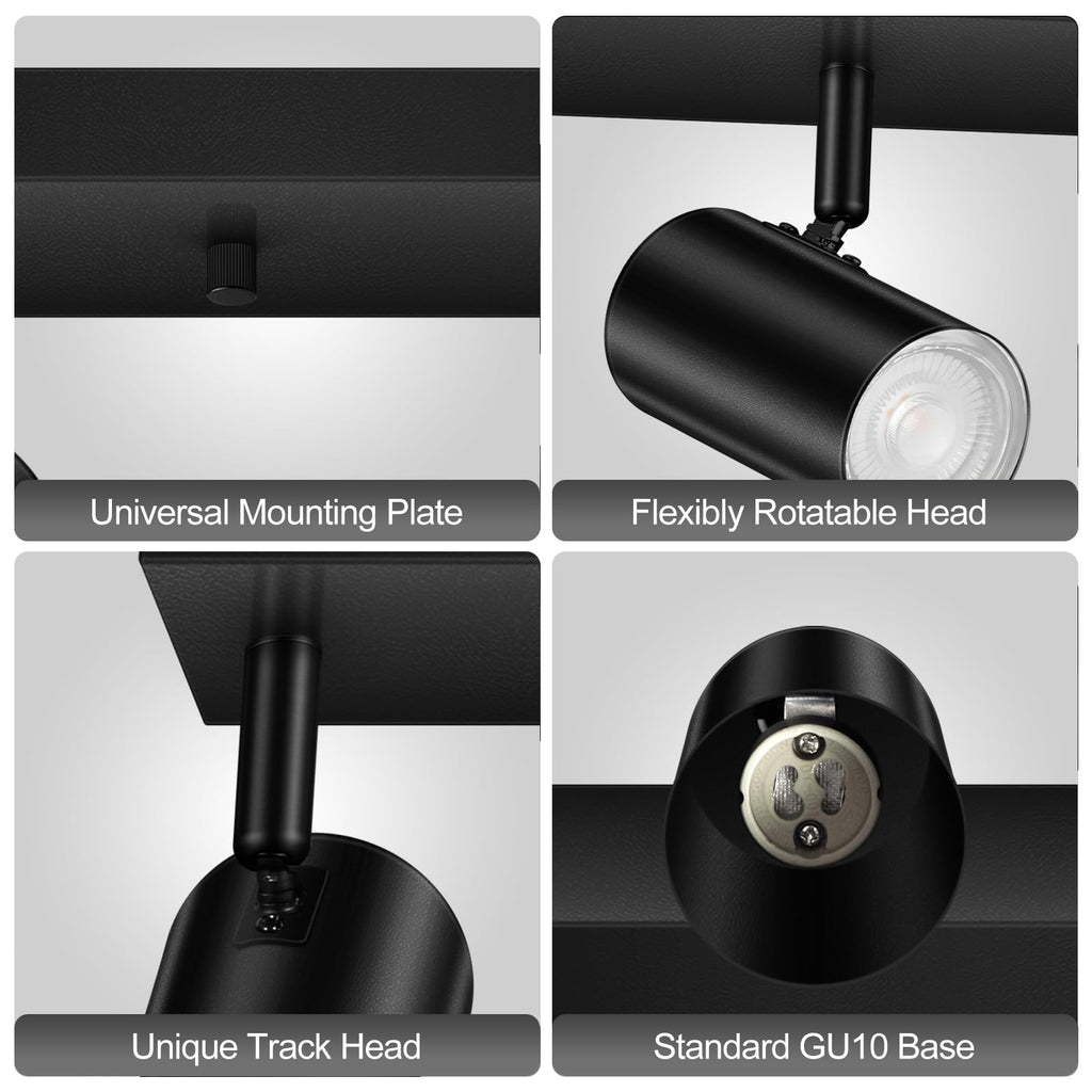LED Plug in Track Light Kit, Matte Black 5-Light