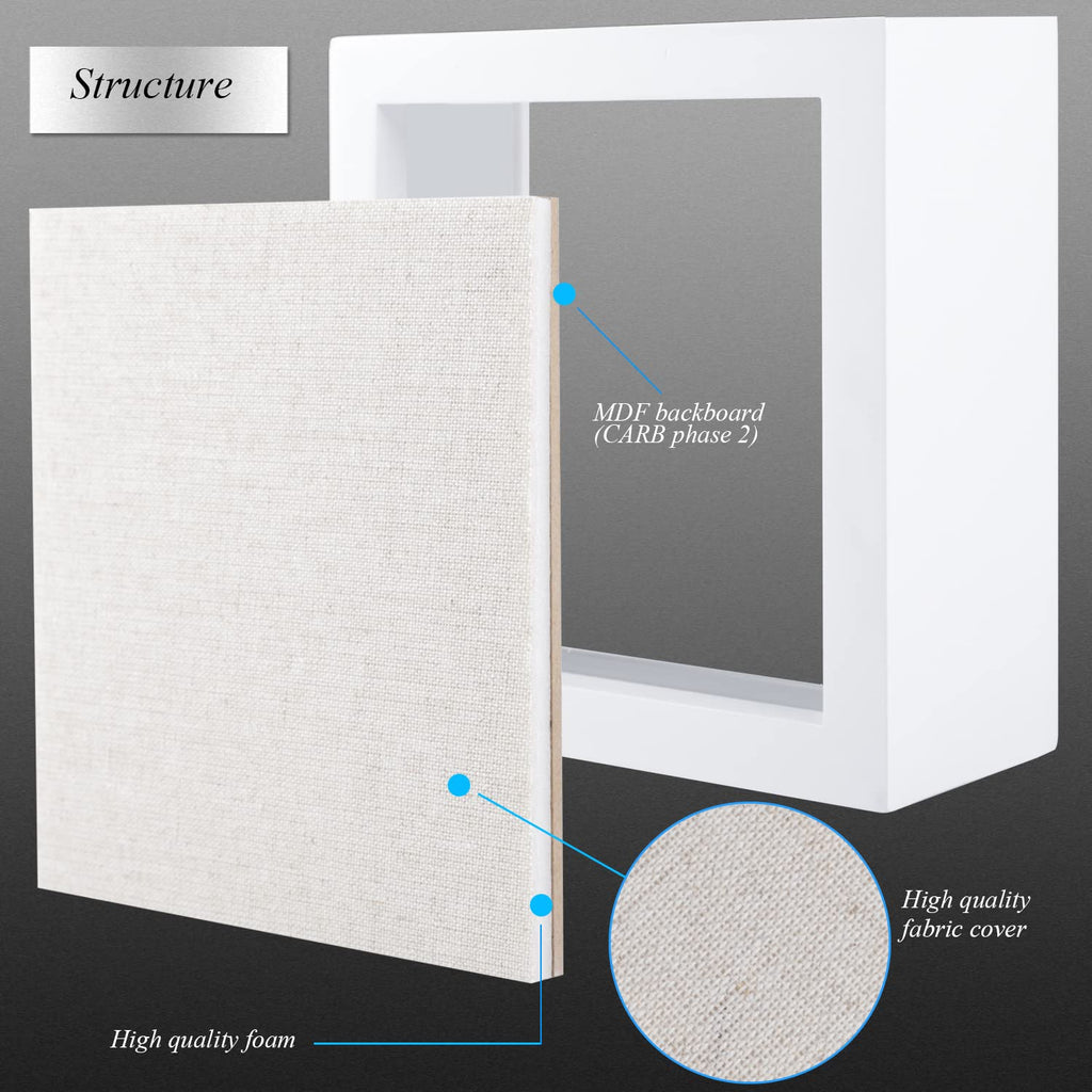 5x5 Small Shadow Box Frame Display Case, White
