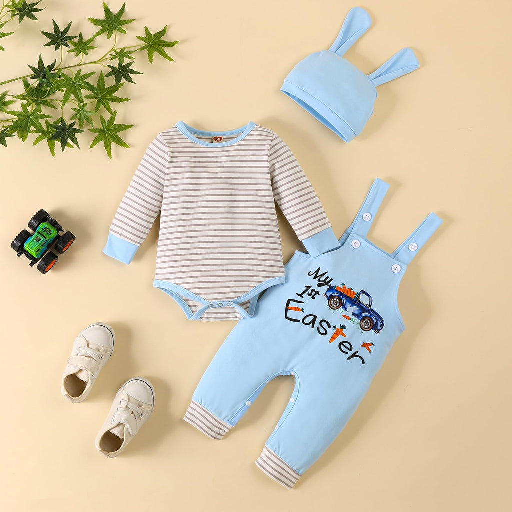 Newborn Baby Boy My 1st Easter Outfit 3pcs Easter Day Clothe Set Infant Boy Easter Day outfits