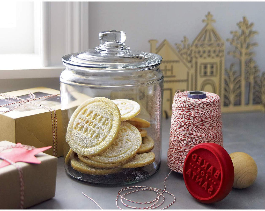 Glass Canister Set Counter + Labels & Marker - Glass Cookie Jars with Airtight Lids - Food Storage - Set of 2