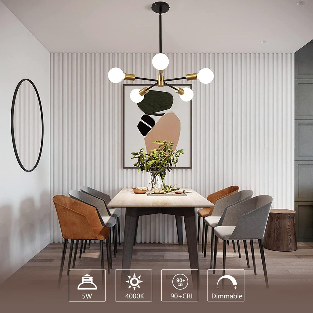 LED Edison Globe Light Bulbs, Neutral White 4000K CRI 90, LED Filament Light Bulb, 5W Equivalent to 40W, G25(G80)
