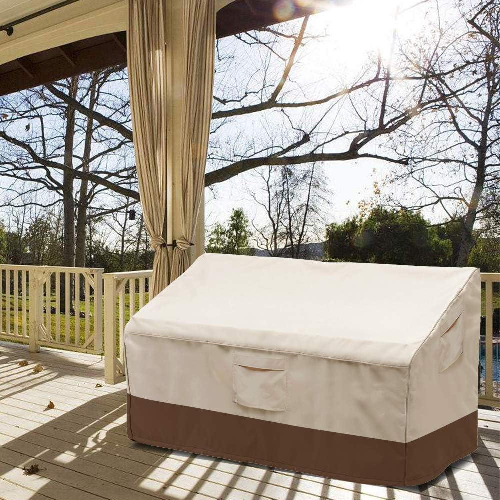 Heavy Duty Deep Patio Sofa Cover,100% Waterproof Outdoor Sofa Cover, Large Lawn Patio Furniture Covers with Air Vent