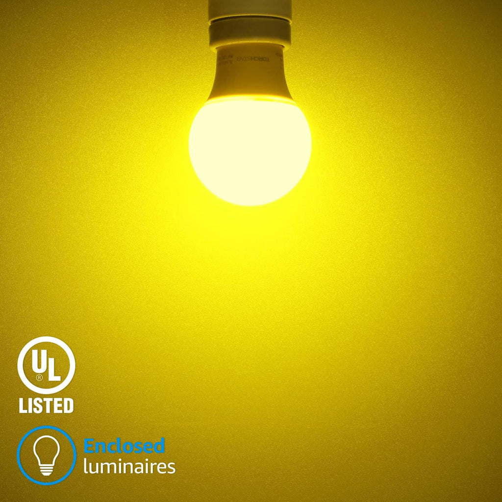 LED A19 Yellow Light Bulbs, E26 Base, UL Listed