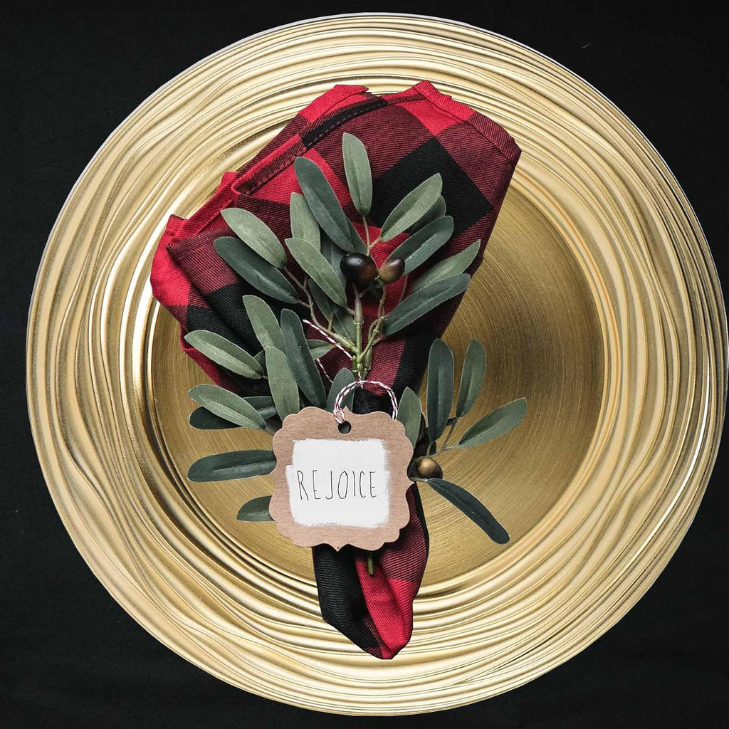 13 Inch Round Charger Plates, Set of 6, Dinner Chargers Bulk Wedding (Gold)