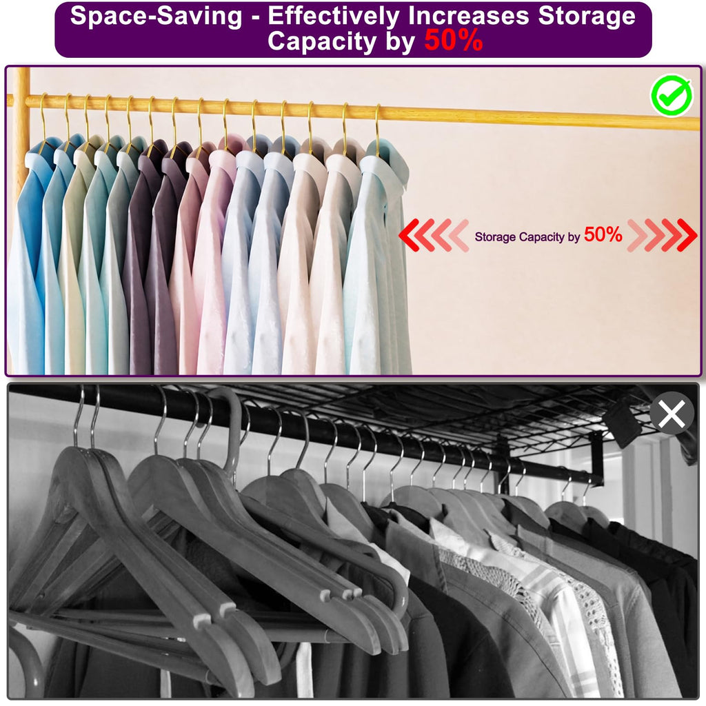 Metal Wire Hangers 60 Pack, Metal Coat Hangers with 5 Clips