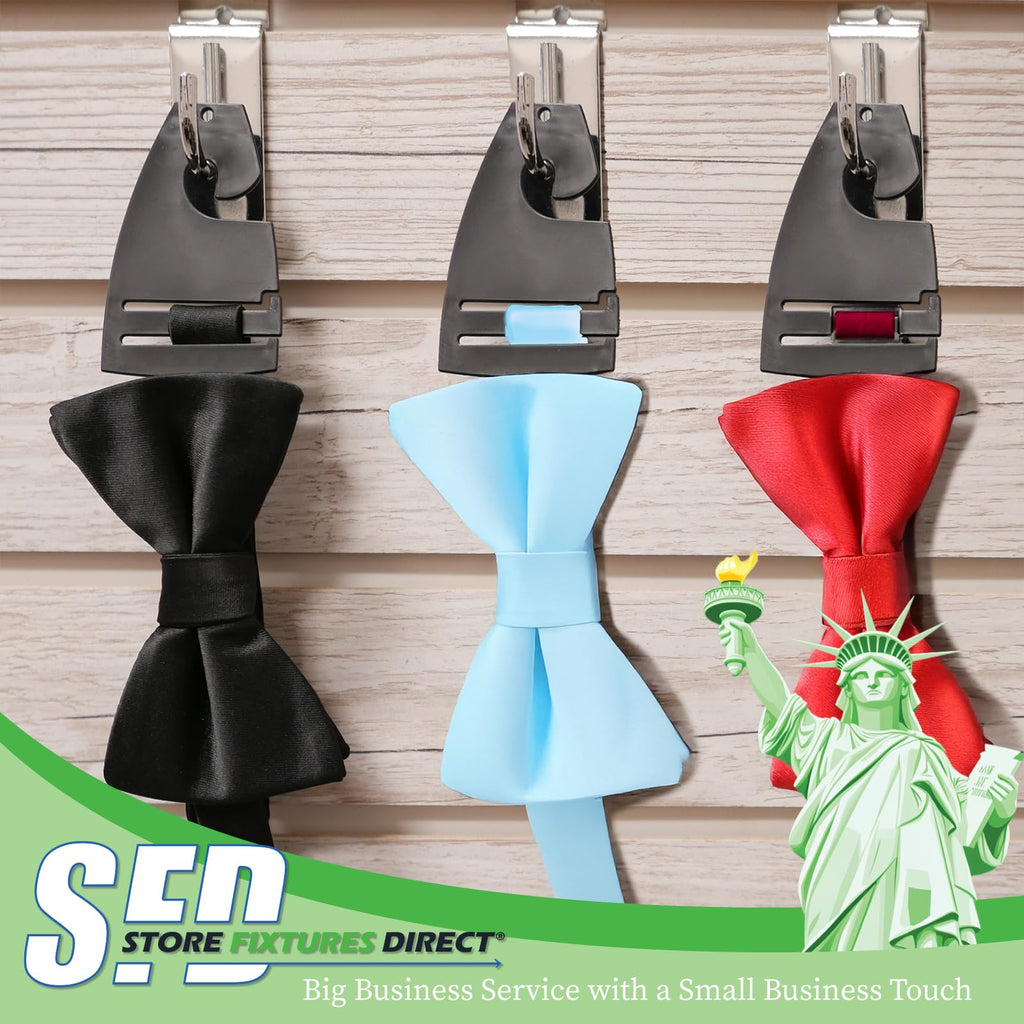 Black Neck Tie Hangers for Retail, Economic Plastic Tie Hooks, 300 Pack