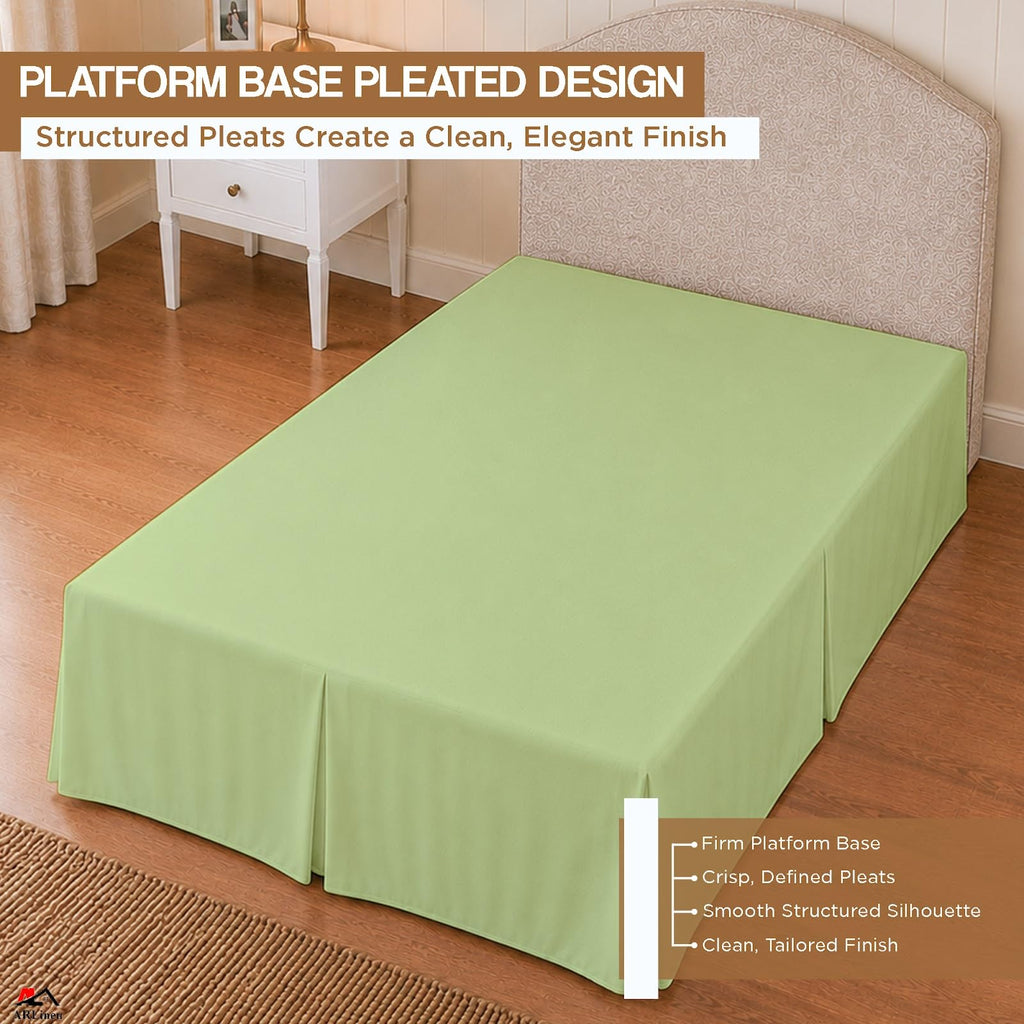 Pleated Queen Bed Skirt with Split Corners, 15-Inch Drop, Sage