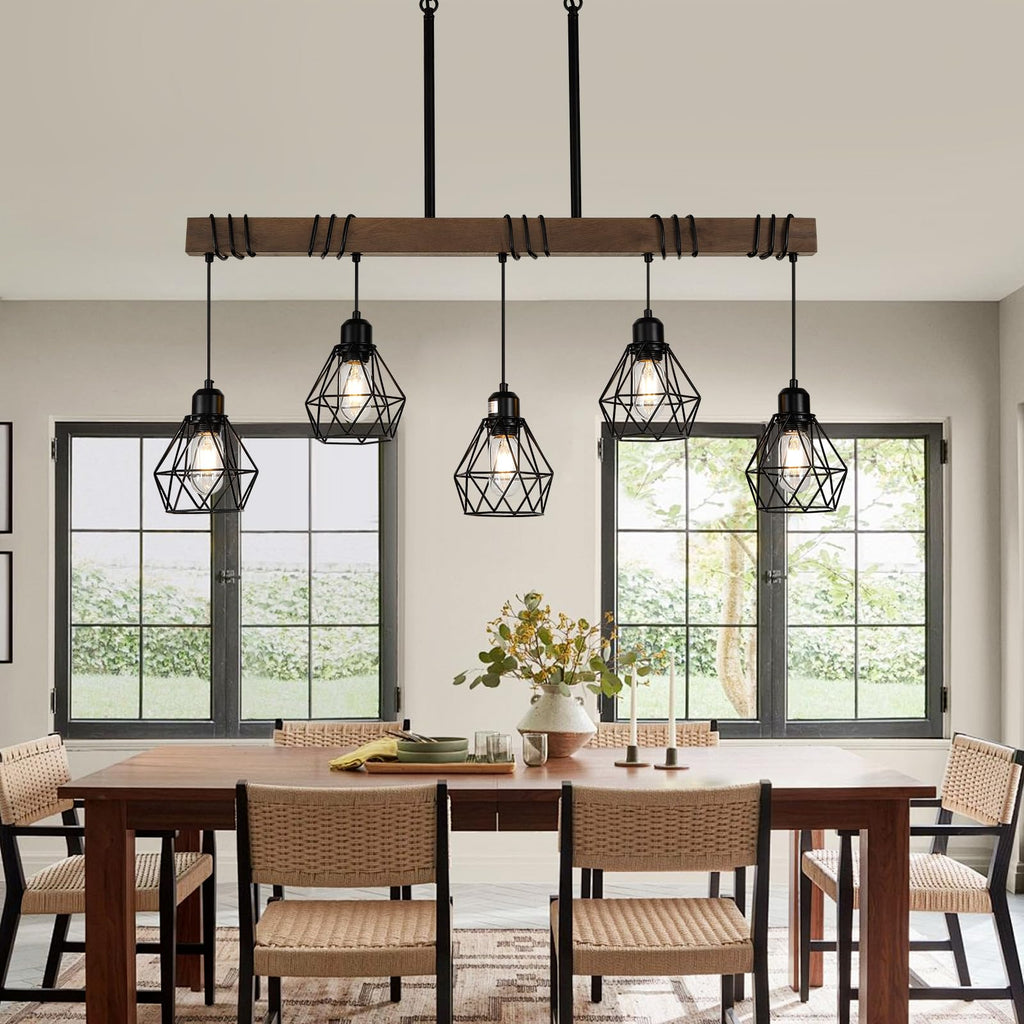 Farmhouse Dining Room Light Fixture,38.1" Kitchen Island Chandelier