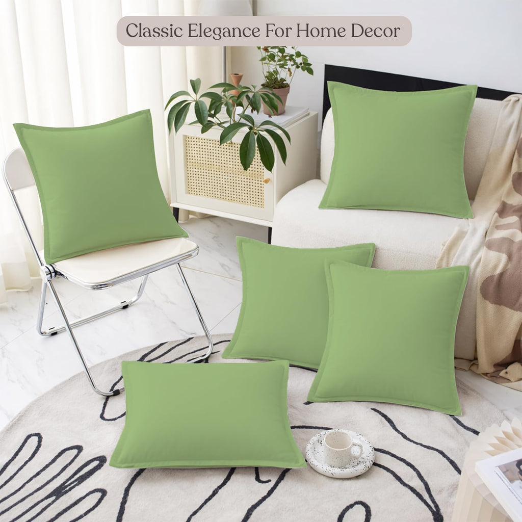 400 TC 100% Egyptian Cotton 18" x18" Size Euro sham Set of 2, Sage