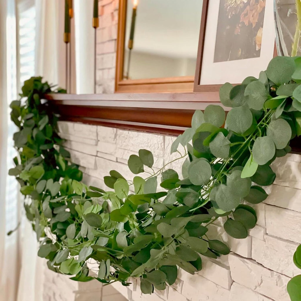 Eucalyptus Garland,Artificial Eucalyptus Leaves Table Greenery Garland Wreath Vines for Wedding Party Table - Set of 36