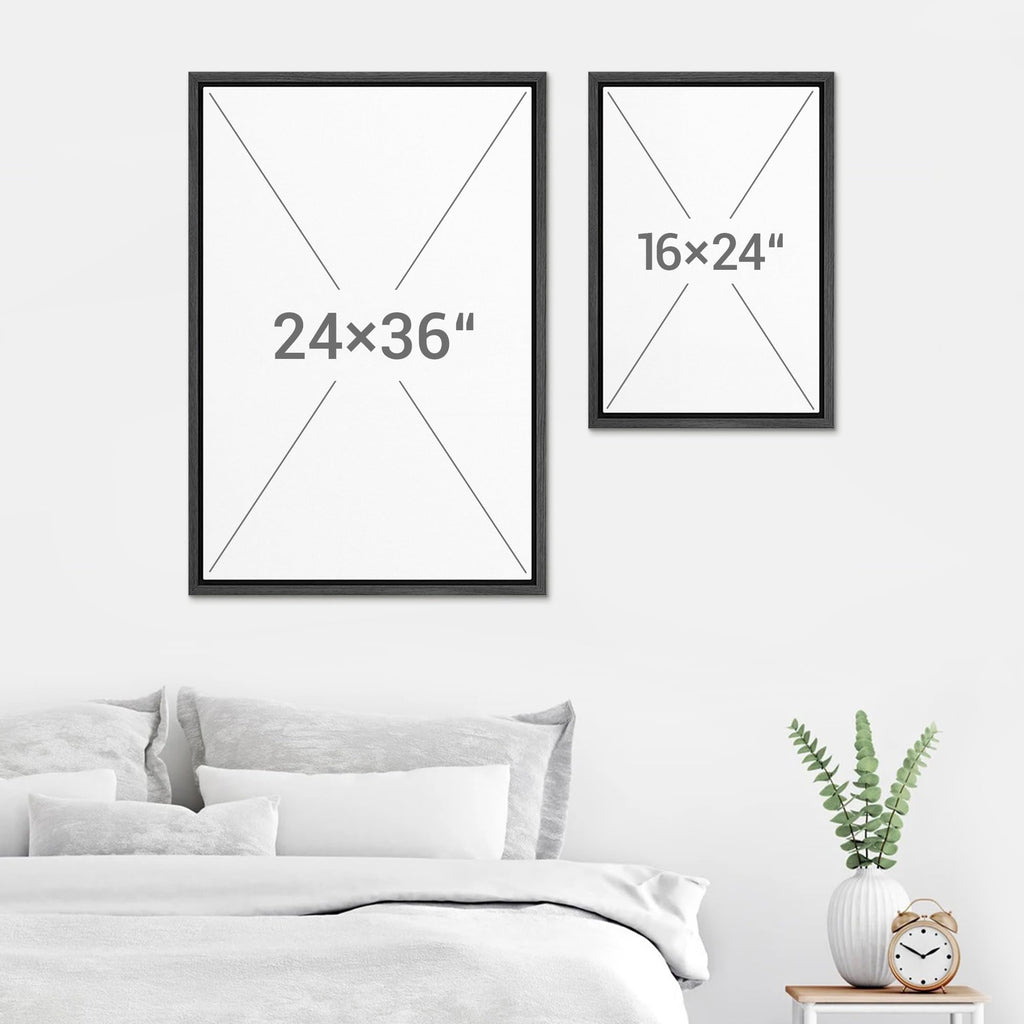 Framed Canvas Print Wall Art Set Mid-Century Modern Geometric Polygons Abstract Shapes Illustrations Modern Art