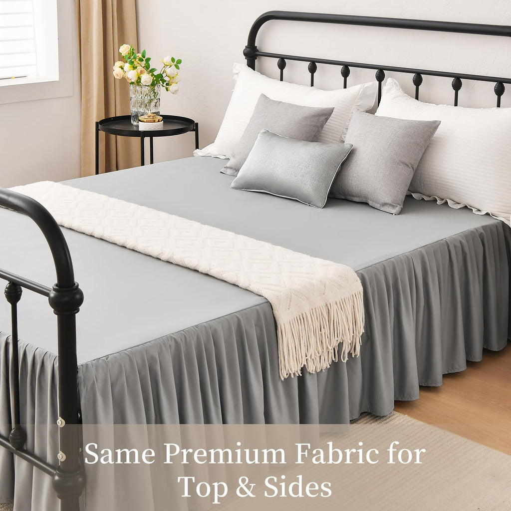 Ruffled Bed Skirt with Split Corners