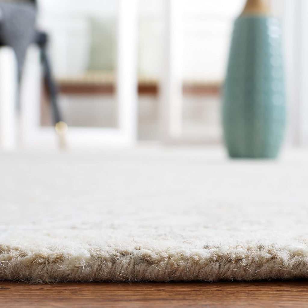 Micro-Loop Area Rug - 10' x 14', Beige, Handmade Wool