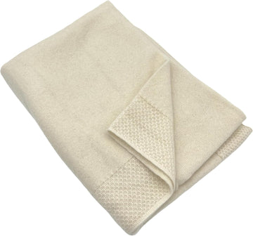 Baby 100% Cashmere Hayden Honeycomb Edge Knit Baby Blanket (Snow) - Fluffy