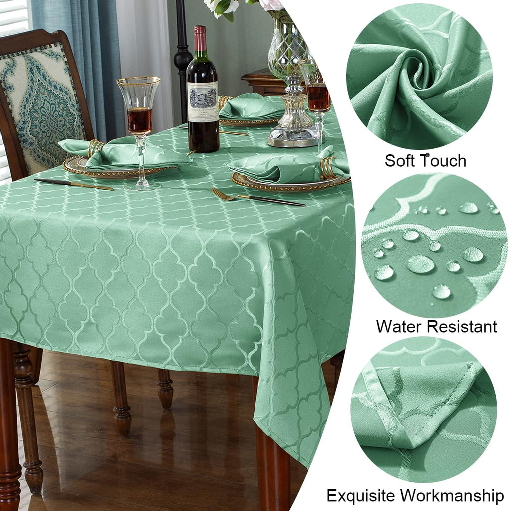 Jacquard Tablecloth Rectangle 60" x 84" Sage Green