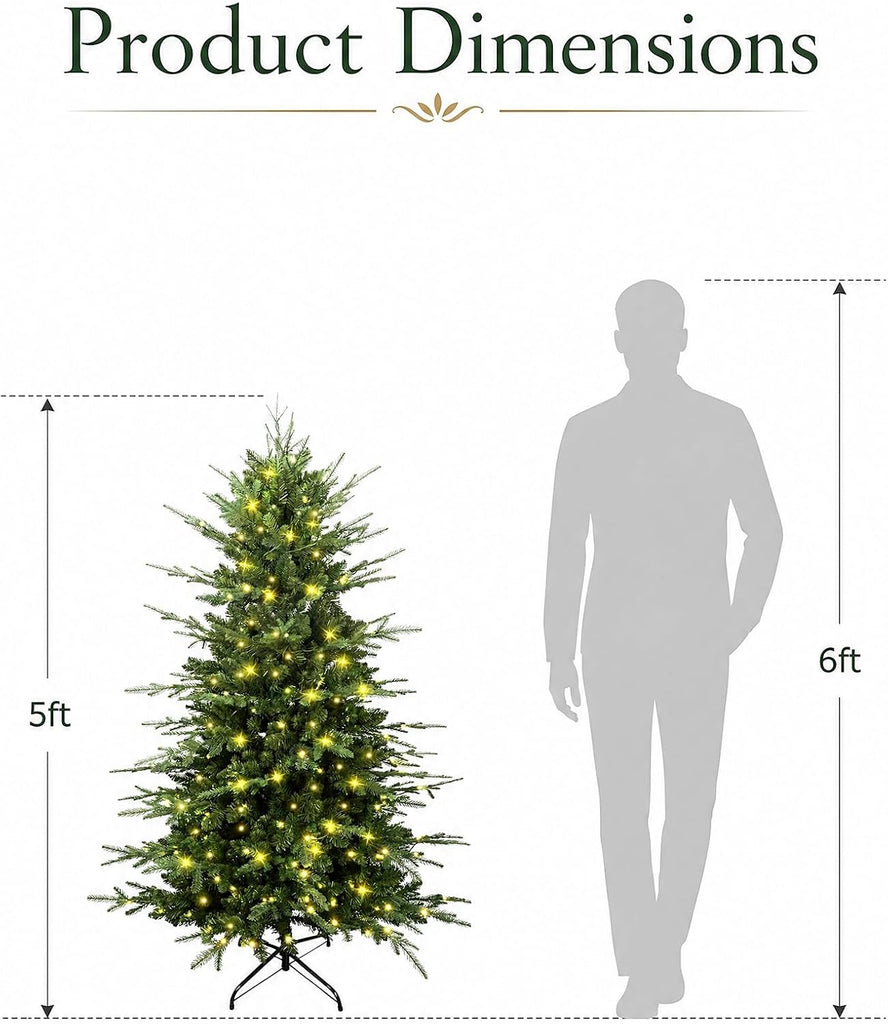 Pre-Lit Aspen Fir Artificial Christmas Tree, Pencil Xmas Tree