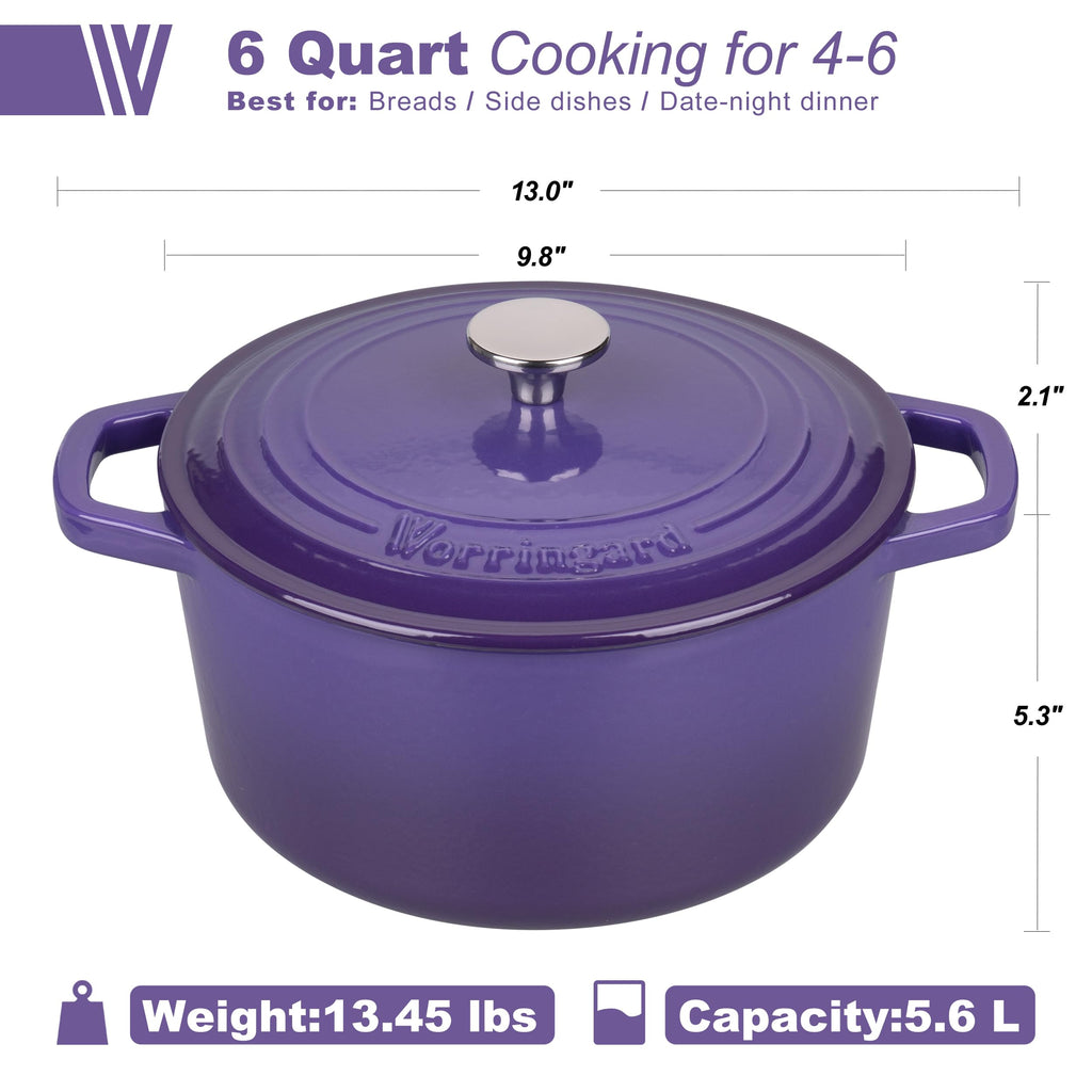 Enameled Cast Iron Dutch Oven Pot with Lid, for Bread Baking, Round Bread Oven- include Sourdough Bread Baking