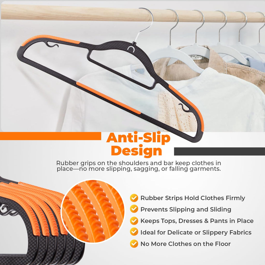 Plastic Hangers 20 Pack, Cascading Slim Space Saving Clothing Hangers with 360° Rotating Hook, Non Slip Clothes