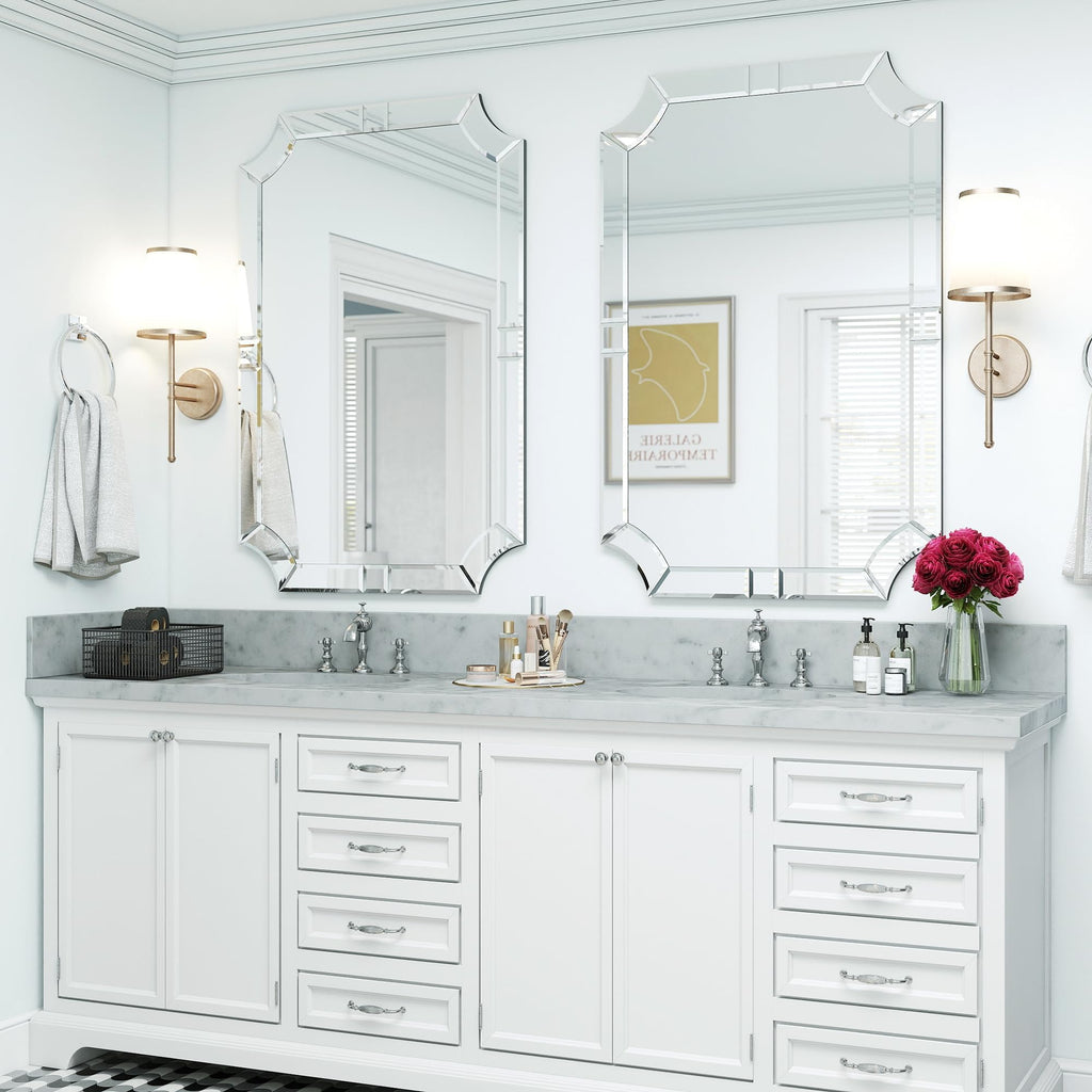 32"x47" Large Wall Mirror for Decor, Modern Rectangular Decorative Mirror with Beveled Glass Frame, Fireplace, Salon