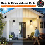 Motion Sensor Outdoor Lights Fixture, Dusk to Dawn Exterior Porch Light Wall Mount with Water-Rippled Glass