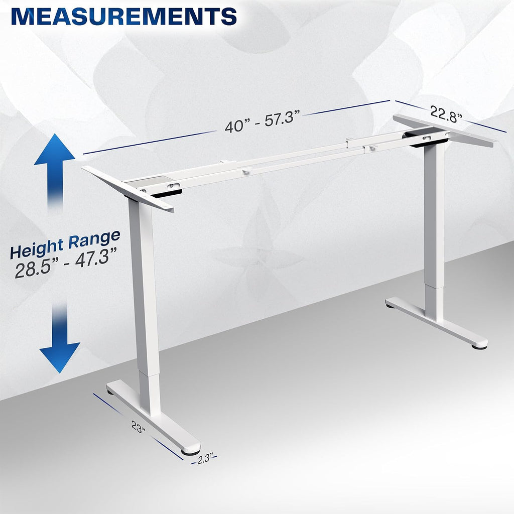 Heavy Duty Dual Motor Electric Sit Stand Desk Frame, 220 lbs Capacity, Fits up to 77 x 43 inch Tops, Memory