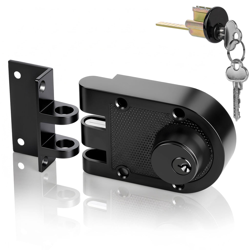 Jimmy Proof Deadbolt Lock, Keyed Entry Lock (Matte Black-Double Cylinder)