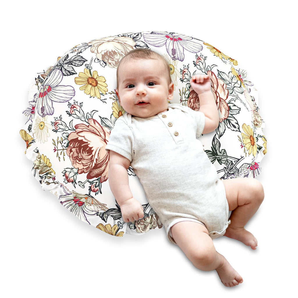 Ruffled Nursing Pillow Cover, Removable Stetchy Case for Breastfeeding Pillows, Ultra Soft and Breathable Feeding