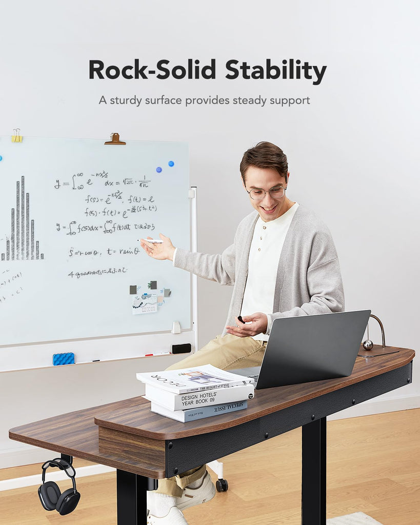 60′′ x 30′′ Electric Standing Desk with 2 Drawers, C-Clamp Mount Compatible, Height Adjustable Computer Desk, Home