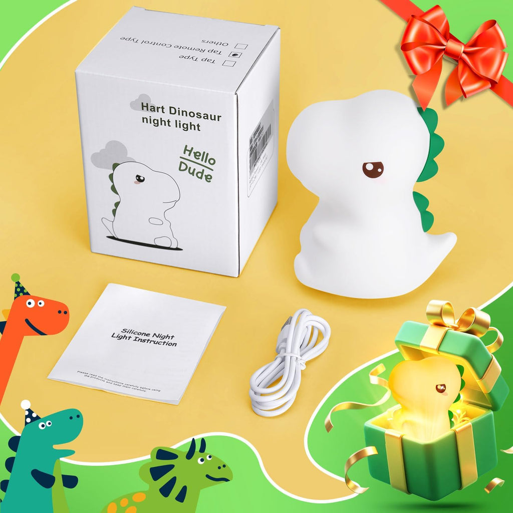 Dinosaur Toys for Kids 3-5, Remote 16 Colors Silicone Night Light for Kids