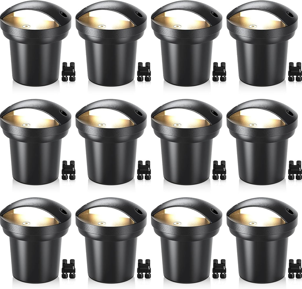 5W Low Voltage Landscape Lighting Anti-Glare Outdoor In-Ground Lights 3000K Well Lights Low Voltage with Wire