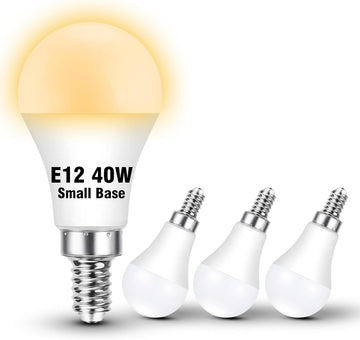 E12 Candelabra LED Light Bulbs 40Watt Equivalent 2700K Warm White, 4 Pack