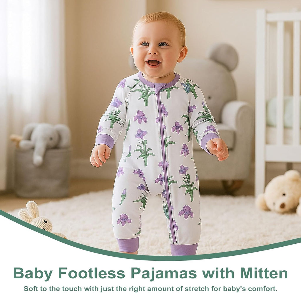Baby Rayon from Bamboo Pajamas 2 Pack Footless Way Zipper Sleepers