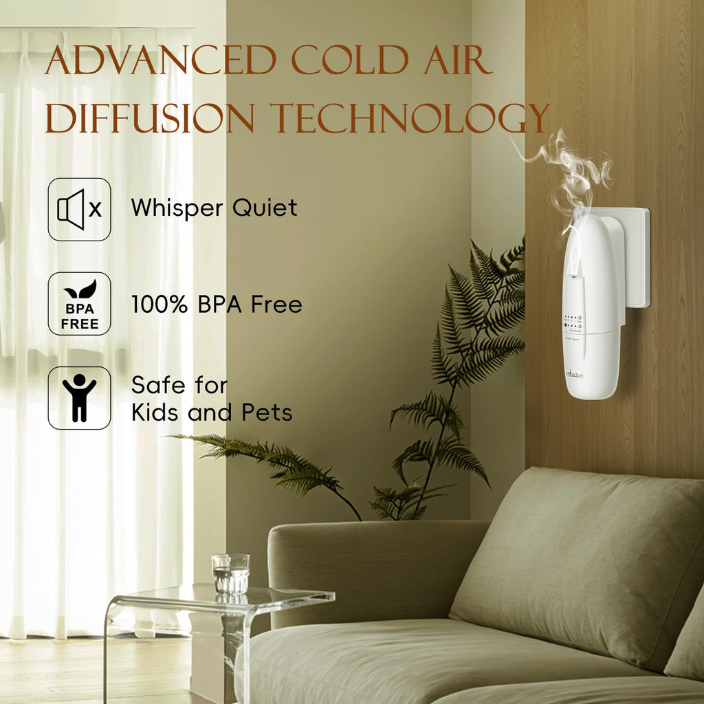 Plug in Scent Diffuser, Waterless Essential Oil Diffuser, Cover Up to 500 Sq. Ft., Hotel Collection Diffuser