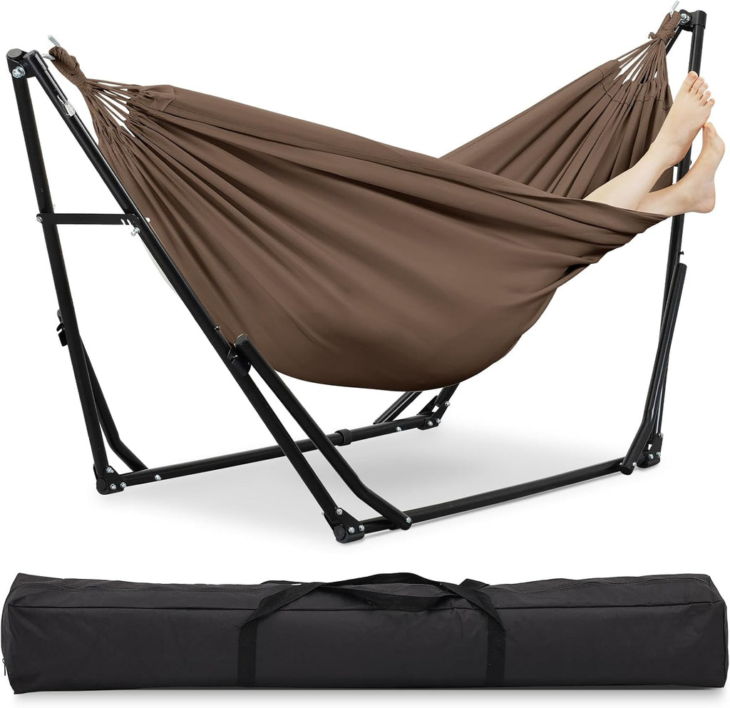 2 in 1 Hammock with Stand, Outdoor Hammock Swing Chair with Portable Heavy Duty Stand, Multi-Functional Hammock Stand