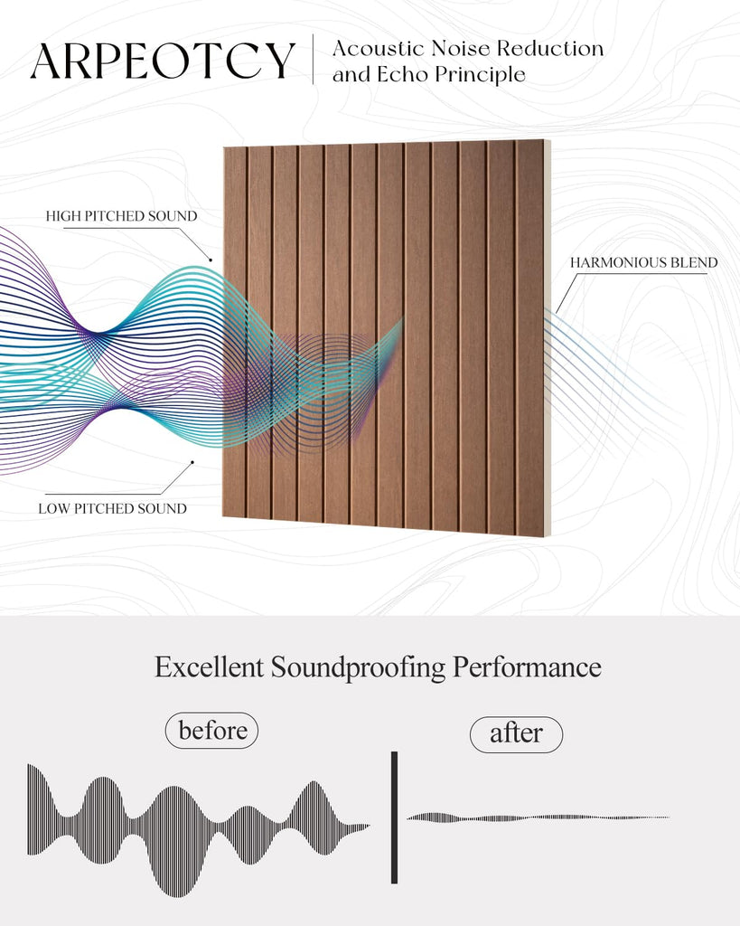 Large Felt Acoustic Wall Panels,Brown stripes, 70.87'' x 47.24''