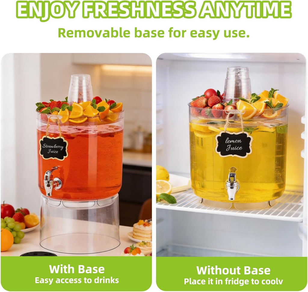 Gallon Drink Dispensers for Parties 2 PACK with Stand - Set of 2